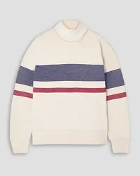 NAGNATA Sama Retro striped ribbed cotton turtleneck sweater - White White