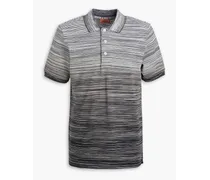 Space-dyed cotton-piqué polo shirt - Gray