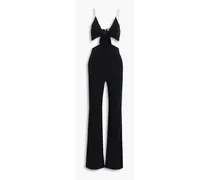 Alice Olivia - Havana bow-embellished cutout cady jumpsuit - Black