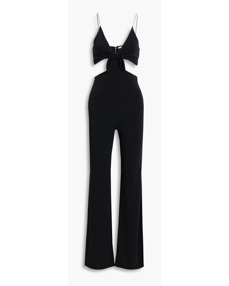 Alice + Olivia Alice Olivia - Havana bow-embellished cutout cady jumpsuit - Black Black