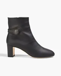 Dolce & Gabbana Button-embellished leather ankle boots - Black Black