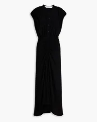 IRO Gathered draped crepe maxi dress - Black Black