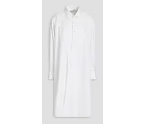 Gathered cotton-poplin shirt dress - White