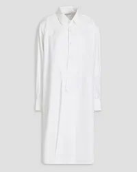 Maison Margiela Gathered cotton-poplin shirt dress - White White