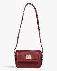 RED Valentino Embellished leather shoulder bag - Burgundy Burgundy