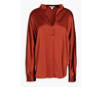 Silk-satin blouse - Red