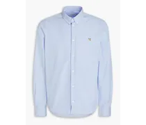 Appliquéd cotton-poplin shirt - Blue