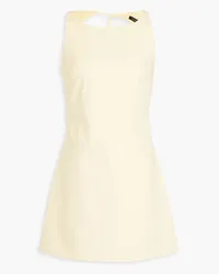 Maje Open-back cotton-blend twill mini dress - Yellow Yellow