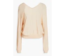 Lyocell, cotton and silk-blend sweater - Pink
