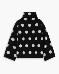 BATSHEVA Saga polka-dot wool and cashmere-blend turtleneck sweater - Black Black