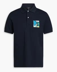 Dunhill Appliquéd cotton-piqué polo shirt - Blue Blue