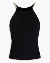 Maje Embellished knitted top - Black Black