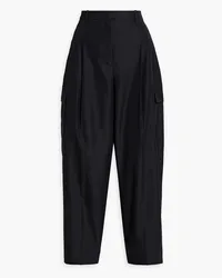 3.1 phillip lim Pleated cotton-blend poplin tapered pants - Black Black