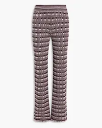 CORDOVA Chalet checked ribbed merino wool flared pants - Pink Pink