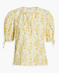 Derek Lam Nora floral-print cotton-gauze top - Yellow Yellow