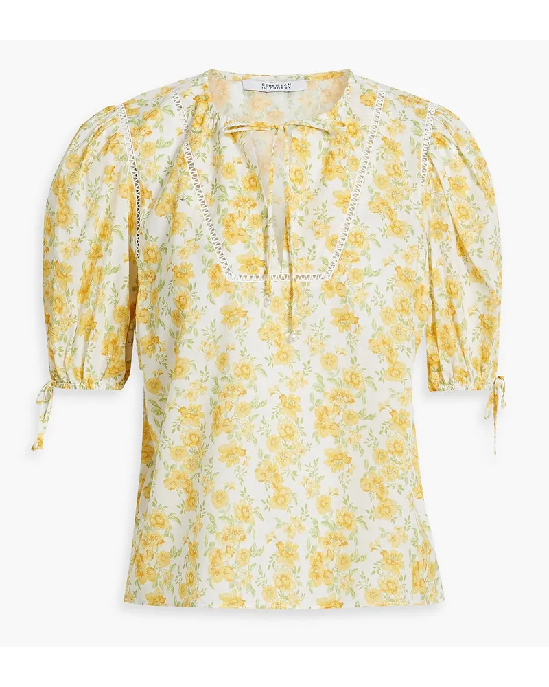 Derek Lam Nora floral-print cotton-gauze top - Yellow Yellow