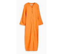 Phoebe crinkled cotton-gauze maxi dress - Orange