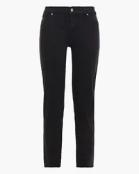 7 for all mankind Cropped high-rise slim-leg jeans - Black Black