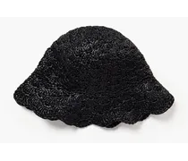 Faux raffia hat - Black