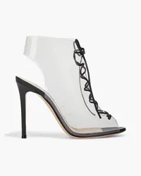 Gianvito Rossi Helmut lace-up PVC and leather ankle boots - Black Black