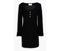 Merveille wool-blend bouclé-tweed mini dress - Black
