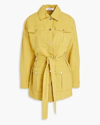 Rodebjer Luci belted cotton and linen-blend canvas jacket - Yellow Yellow