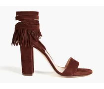 Ricca fringed suede sandals - Brown