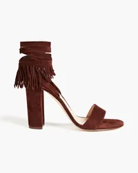 Gianvito Rossi Ricca fringed suede sandals - Brown Brown