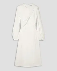 Stella McCartney Belted draped crepe midi dress - White White