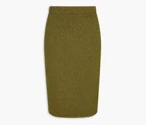 Metallic cotton-blend skirt - Green