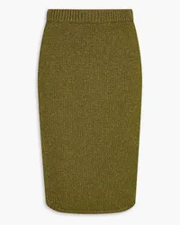 Adam Lippes Metallic cotton-blend skirt - Green Green