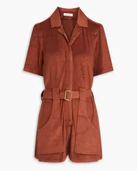 Giuliva Heritage Collection Sienna belted modal-blend terry playsuit - Brown Brown