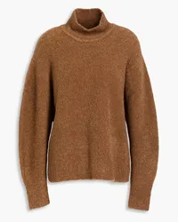 Theory Cozy wool-blend bouclé-knit turtleneck sweater - Brown Brown