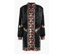 Embellished silk dress - Black
