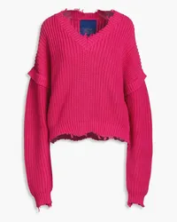 Simon Miller Deox distressed ribbed cotton sweater - Pink Pink