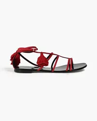 Giuseppe Zanotti Floral-appliquéd suede sandals - Red Red