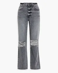 SLVRLAKE London distressed high-rise straight-leg jeans - Gray Gray