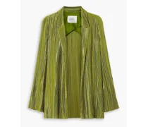 Nuage metallic plissé-crepe blazer - Green