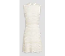 Metallic jacquard-knit mini dress - White