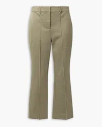 Veronica Beard Gani cropped jacquard flared pants - Green Green