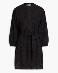 Melissa Odabash Barrie broderie anglaise cotton and macramé mini shirt dress - Black Black