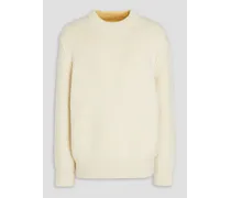 Ribbed cashmere-blend sweater - White