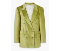 Double-breasted chenille blazer - Green