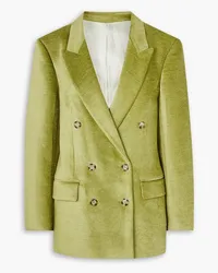 Victoria Beckham Double-breasted chenille blazer - Green Green