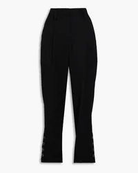 Giorgio Armani Pleated wool-twill wide-leg pants - Black Black