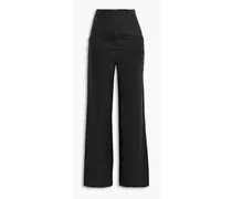 Auriel cotton-voile wide-leg pants - Black