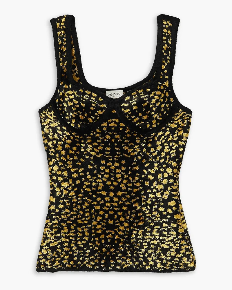 Lanvin Leopard-print velvet bustier top - Animal print Animal