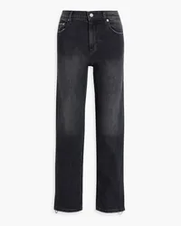 Alice + Olivia Alice Olivia - Gayle crystal-embellished mid-rise straight-leg jeans - Gray Gray