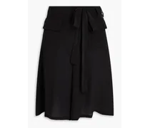 Silk crepe de chine shorts - Black