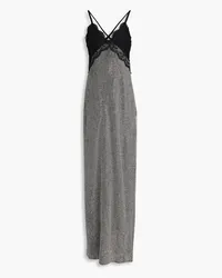 Christopher Kane Lace-paneled embellished tulle gown - Metallic Metallic